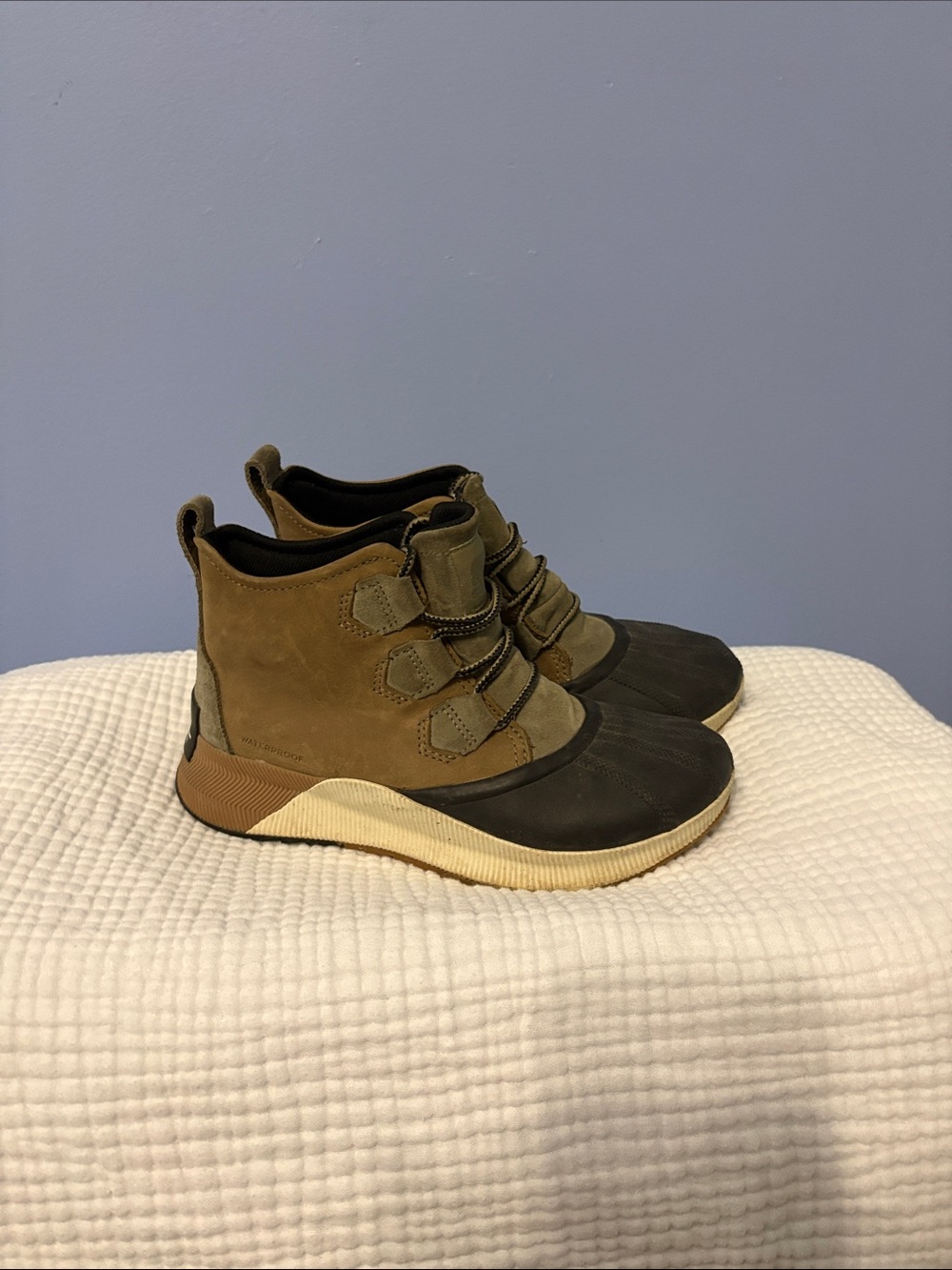 Sorel Brown, Green and Black Waterproof Ankle Boots